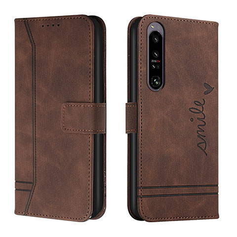 Handytasche Stand Schutzhülle Flip Leder Hülle H01X für Sony Xperia 1 IV Braun