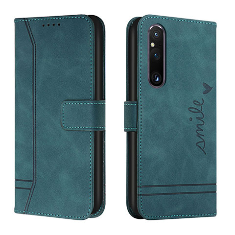 Handytasche Stand Schutzhülle Flip Leder Hülle H01X für Sony Xperia 1 V Grün