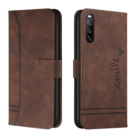 Handytasche Stand Schutzhülle Flip Leder Hülle H01X für Sony Xperia 10 IV Braun