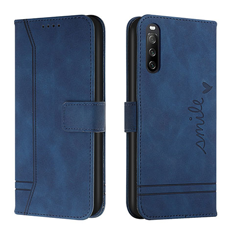 Handytasche Stand Schutzhülle Flip Leder Hülle H01X für Sony Xperia 10 IV SOG07 Blau