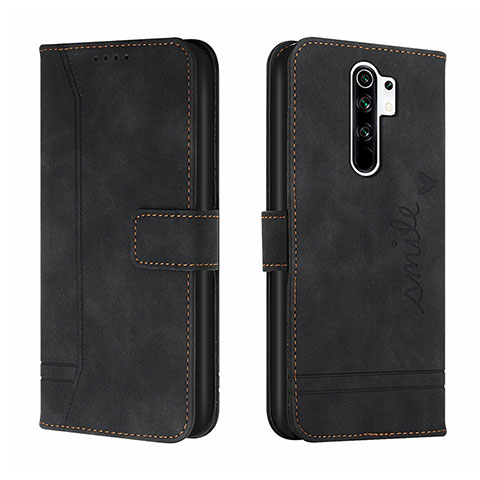 Handytasche Stand Schutzhülle Flip Leder Hülle H01X für Xiaomi Redmi 9 Prime India Schwarz