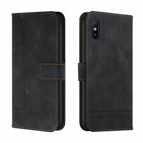 Handytasche Stand Schutzhülle Flip Leder Hülle H01X für Xiaomi Redmi 9A Schwarz