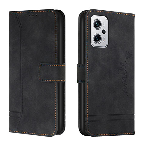 Handytasche Stand Schutzhülle Flip Leder Hülle H01X für Xiaomi Redmi Note 11T Pro+ Plus 5G Schwarz