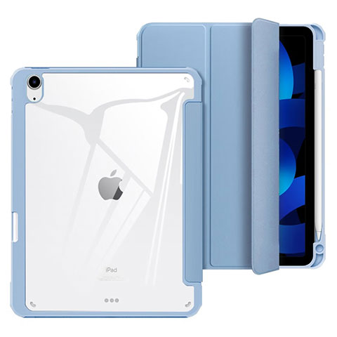 Handytasche Stand Schutzhülle Flip Leder Hülle H02 für Apple iPad Air 5 10.9 (2022) Blau