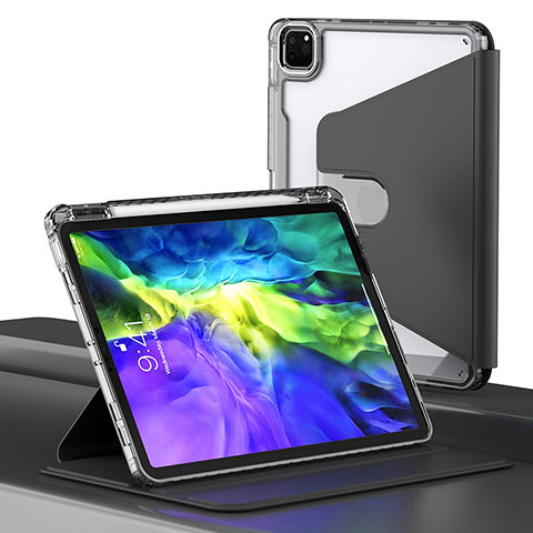 Handytasche Stand Schutzhülle Flip Leder Hülle H02 für Apple iPad Pro 11 (2020) Schwarz