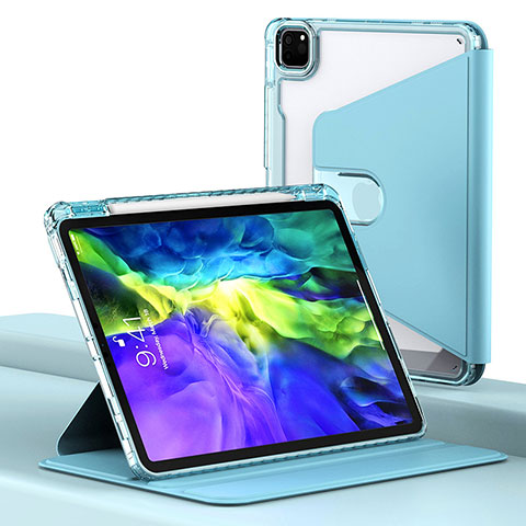 Handytasche Stand Schutzhülle Flip Leder Hülle H02 für Apple iPad Pro 11 (2021) Blau
