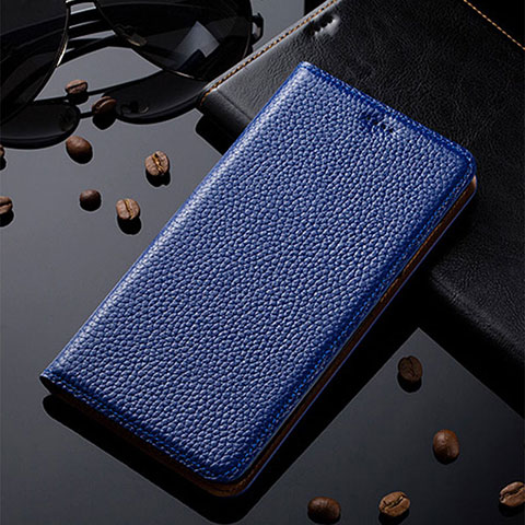 Handytasche Stand Schutzhülle Flip Leder Hülle H02P für Apple iPhone 11 Pro Blau