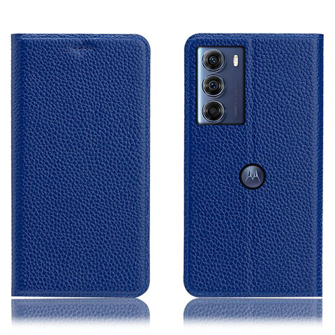 Handytasche Stand Schutzhülle Flip Leder Hülle H02P für Motorola Moto Edge S30 5G Blau