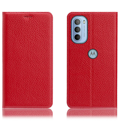 Handytasche Stand Schutzhülle Flip Leder Hülle H02P für Motorola Moto G31 Rot