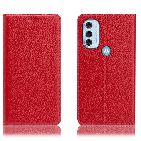 Handytasche Stand Schutzhülle Flip Leder Hülle H02P für Motorola Moto G71 5G Rot