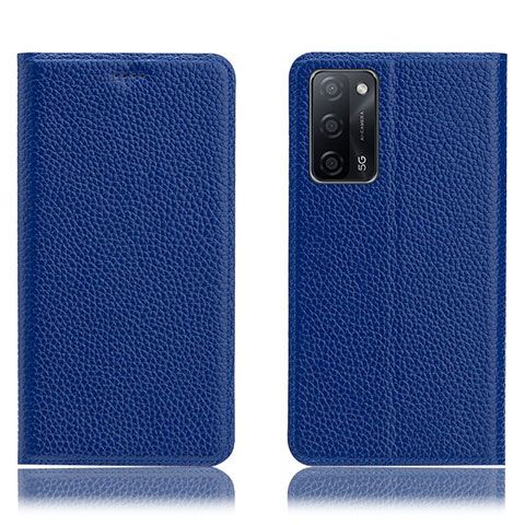 Handytasche Stand Schutzhülle Flip Leder Hülle H02P für Oppo A53s 5G Blau