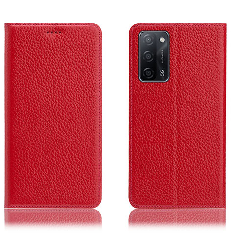 Handytasche Stand Schutzhülle Flip Leder Hülle H02P für Oppo A55 5G Rot