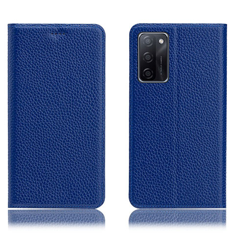 Handytasche Stand Schutzhülle Flip Leder Hülle H02P für Oppo A55S 5G Blau