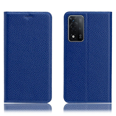 Handytasche Stand Schutzhülle Flip Leder Hülle H02P für Oppo A93s 5G Blau