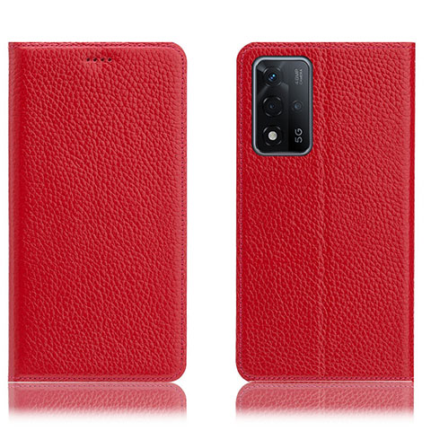 Handytasche Stand Schutzhülle Flip Leder Hülle H02P für Oppo A93s 5G Rot