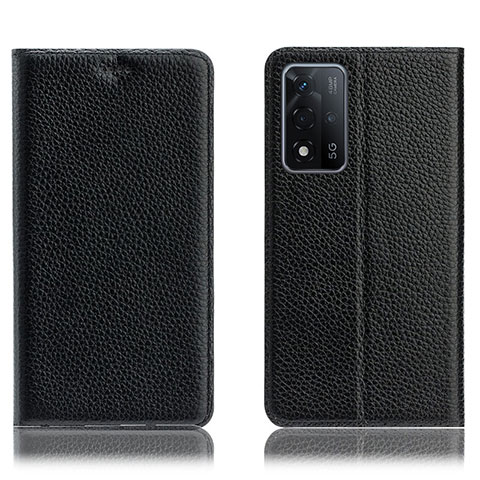 Handytasche Stand Schutzhülle Flip Leder Hülle H02P für Oppo A93s 5G Schwarz