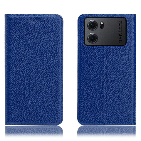 Handytasche Stand Schutzhülle Flip Leder Hülle H02P für Oppo K10 5G Blau