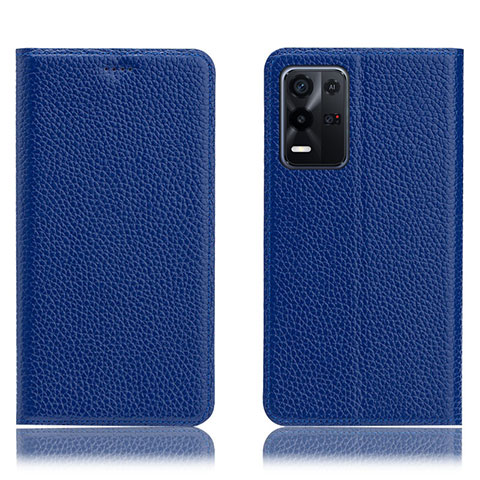 Handytasche Stand Schutzhülle Flip Leder Hülle H02P für Oppo K9X 5G Blau