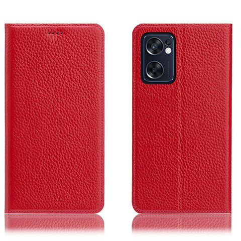 Handytasche Stand Schutzhülle Flip Leder Hülle H02P für Oppo Reno7 SE 5G Rot