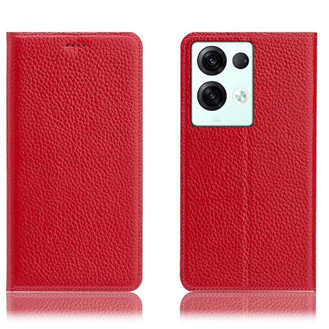 Handytasche Stand Schutzhülle Flip Leder Hülle H02P für Oppo Reno9 Pro+ Plus 5G Rot