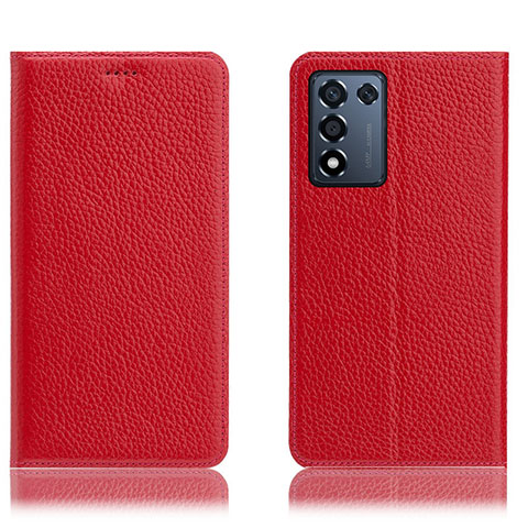 Handytasche Stand Schutzhülle Flip Leder Hülle H02P für Realme Q3s 5G Rot