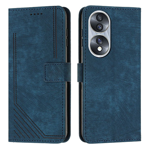 Handytasche Stand Schutzhülle Flip Leder Hülle H02X für Huawei Honor 70 5G Blau