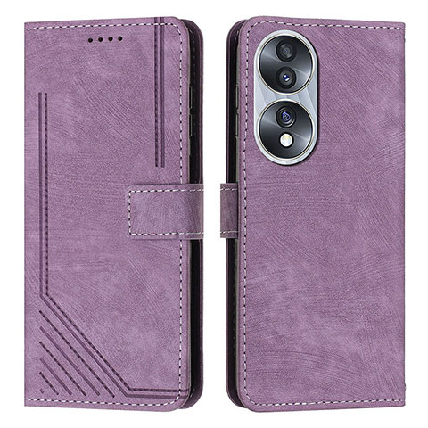 Handytasche Stand Schutzhülle Flip Leder Hülle H02X für Huawei Honor 70 5G Violett