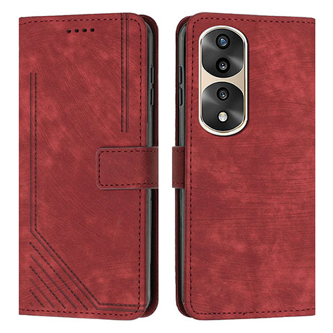 Handytasche Stand Schutzhülle Flip Leder Hülle H02X für Huawei Honor 70 Pro 5G Rot