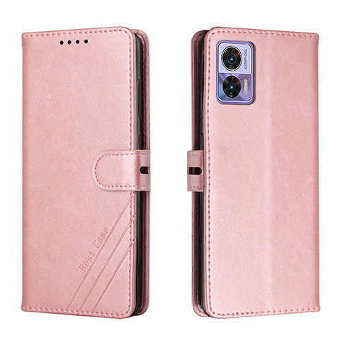 Handytasche Stand Schutzhülle Flip Leder Hülle H02X für Motorola Moto Edge 30 Neo 5G Rosegold