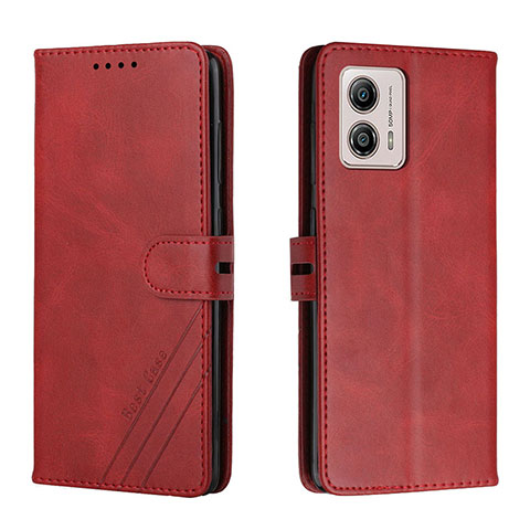 Handytasche Stand Schutzhülle Flip Leder Hülle H02X für Motorola Moto G53 5G Rot