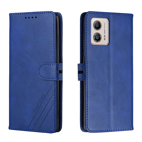 Handytasche Stand Schutzhülle Flip Leder Hülle H02X für Motorola Moto G53j 5G Blau