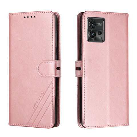 Handytasche Stand Schutzhülle Flip Leder Hülle H02X für Motorola Moto G72 Rosegold