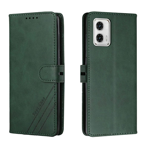 Handytasche Stand Schutzhülle Flip Leder Hülle H02X für Motorola Moto G73 5G Grün