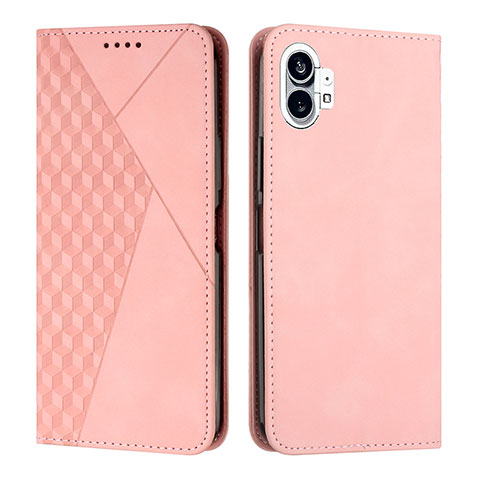 Handytasche Stand Schutzhülle Flip Leder Hülle H02X für Nothing Phone 1 Rosegold