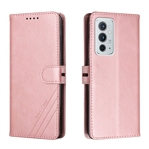 Handytasche Stand Schutzhülle Flip Leder Hülle H02X für OnePlus 9RT 5G Rosegold