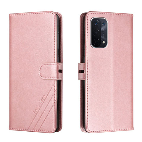 Handytasche Stand Schutzhülle Flip Leder Hülle H02X für OnePlus Nord N200 5G Rosegold