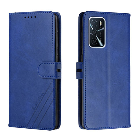 Handytasche Stand Schutzhülle Flip Leder Hülle H02X für Oppo A53s 5G Blau