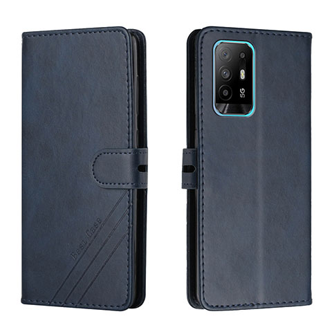 Handytasche Stand Schutzhülle Flip Leder Hülle H02X für Oppo F19 Pro+ Plus 5G Blau