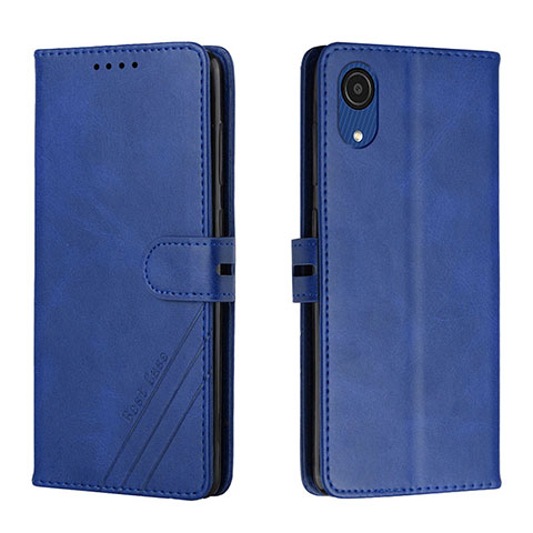 Handytasche Stand Schutzhülle Flip Leder Hülle H02X für Samsung Galaxy A03 Core Blau