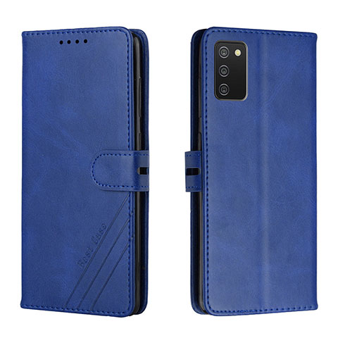 Handytasche Stand Schutzhülle Flip Leder Hülle H02X für Samsung Galaxy A03s Blau