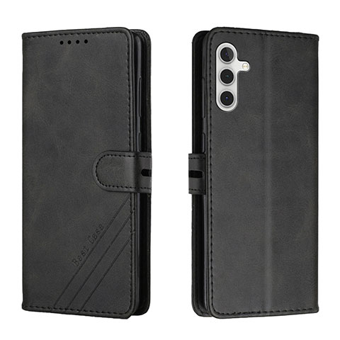 Handytasche Stand Schutzhülle Flip Leder Hülle H02X für Samsung Galaxy A04s Schwarz