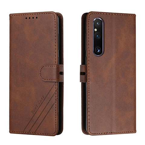 Handytasche Stand Schutzhülle Flip Leder Hülle H02X für Sony Xperia 1 V Braun