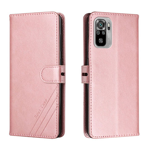 Handytasche Stand Schutzhülle Flip Leder Hülle H02X für Xiaomi Poco M5S Rosegold