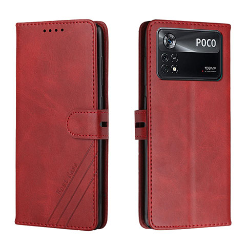 Handytasche Stand Schutzhülle Flip Leder Hülle H02X für Xiaomi Poco X4 Pro 5G Rot