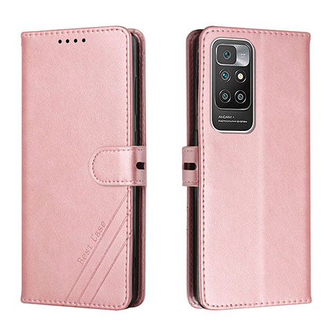 Handytasche Stand Schutzhülle Flip Leder Hülle H02X für Xiaomi Redmi 10 (2022) Rosegold