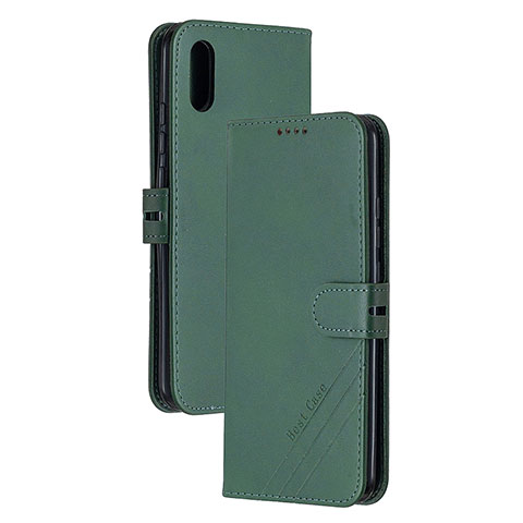 Handytasche Stand Schutzhülle Flip Leder Hülle H02X für Xiaomi Redmi 9A Grün