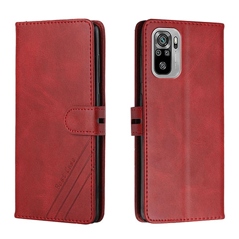 Handytasche Stand Schutzhülle Flip Leder Hülle H02X für Xiaomi Redmi Note 10 4G Rot