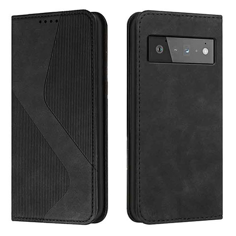 Handytasche Stand Schutzhülle Flip Leder Hülle H03X für Google Pixel 6 Pro 5G Schwarz