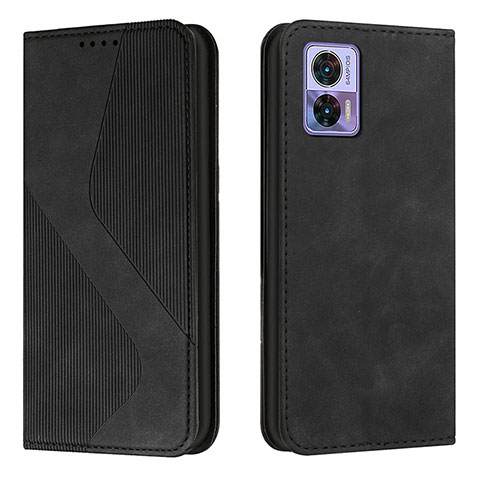 Handytasche Stand Schutzhülle Flip Leder Hülle H03X für Motorola Moto Edge 30 Neo 5G Schwarz