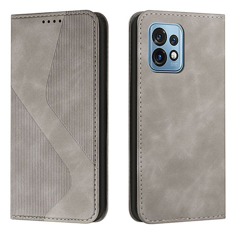 Handytasche Stand Schutzhülle Flip Leder Hülle H03X für Motorola Moto Edge Plus (2023) 5G Grau